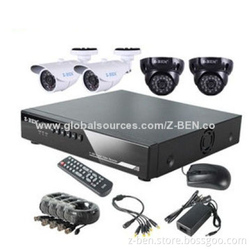 CCTV H.264 DIY DVR Kit with 4-channel DVR, 4 Cameras and 1/3-inch Color Sony/Sharp CCD